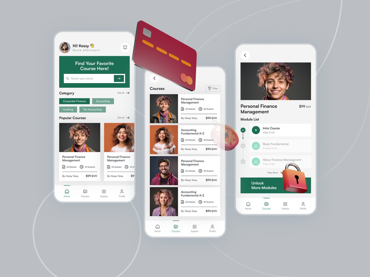 jayuiux's tweet photo. Finance/accounting course platform startup mobile app UX/UI Design.
Design a great experience for your users on the web and mobile platforms. Feel free to reach out to me if you have any project in mind.
https://t.co/3KVkW8WYcb
#eLearning
#MobileApp
#UXUI_Designer
#Figma https://t.co/GrhyXvv1si