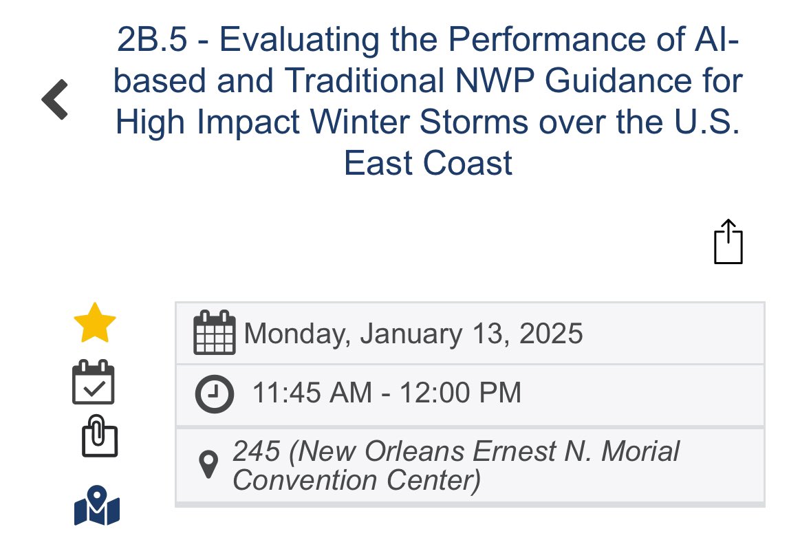cspallone77's tweet photo. Excited to share some work from this past semester at #AMS2025 tomorrow!

If you’re curious about how AI-NWP models have been handling recent winter storms, come say hi! Details below ⬇️ https://t.co/K9mShOaadX