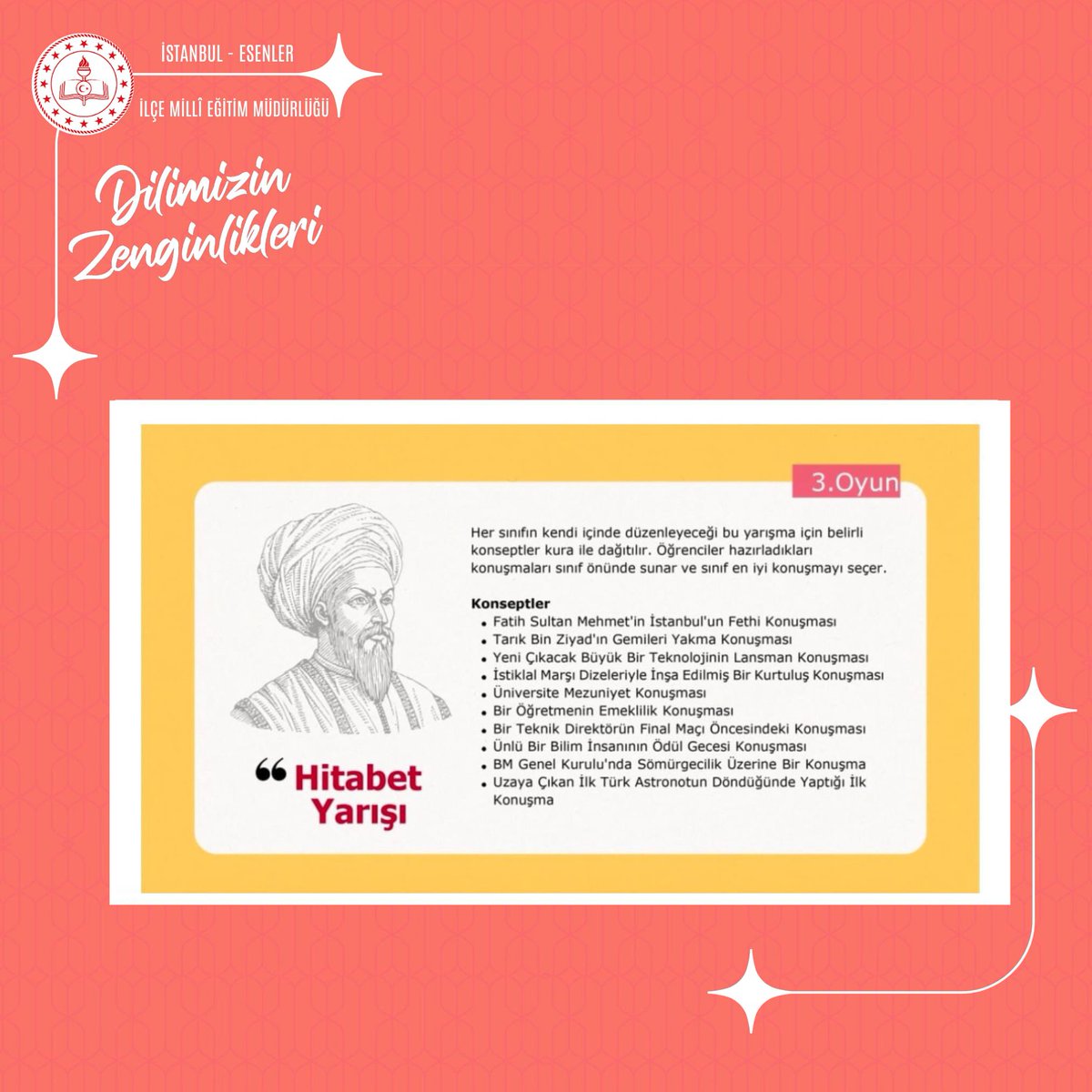 🎉 **2024-2025 Eğitim Öğretim Yılı’nın 1. Dönemi Sona Eriyor** 🎉

Tüm öğrenci, öğretmen ve idarecilerimize emekleri ve gayretleri için teşekkür ederiz. Hepinize keyifli ve dinlendirici bir hafta diliyoruz! 🌟📚

#Eğitim #Başarı #Tatildeyiz
<a href="/tcmeb/">Millî Eğitim Bakanlığı</a> 
<a href="/istanbulilmem/">İstanbul İl Millî Eğitim Müdürlüğü</a> 
<a href="/istmemkultur/">Dilimizin Zenginlikleri Projesi</a>