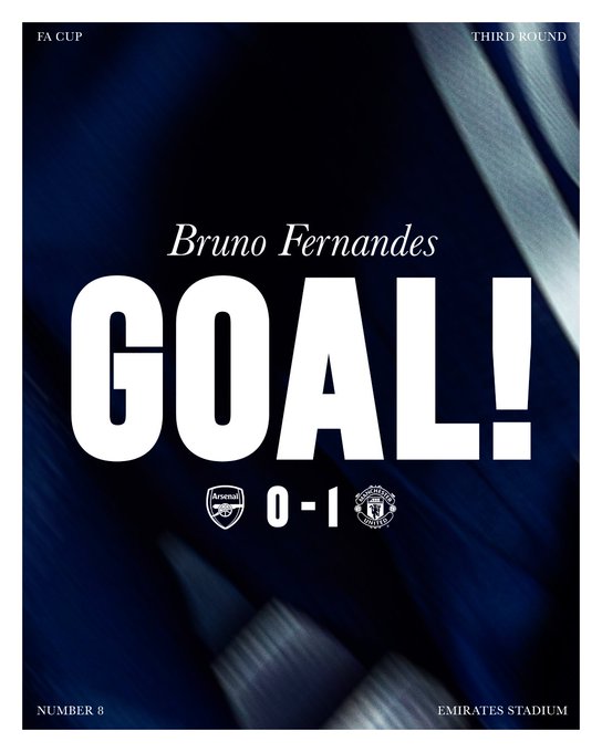 Goal for United, scored by Bruno Fernandes.