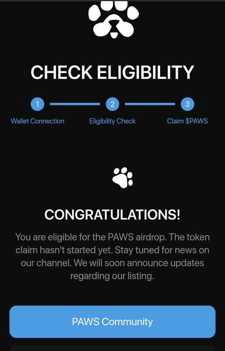 To_bengo's tweet image. Breaking; You can now check if you're eligible for the PAWS airdrop

Are you eligible?
#Pawscult #PAWS #pawslisting #PawsUpCult