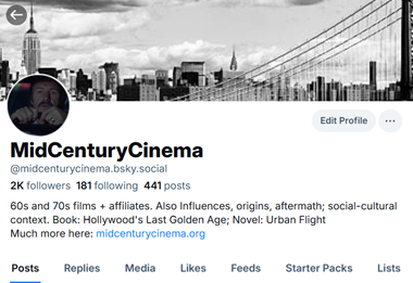 MidCenturyCinem's tweet photo. We are mostly here now . . . the whole "more flicks, fewer fascists" thing really works for us.
Also the algorithms don't favor those who tithe eight bucks a month to an insipid carnival barking billionaire
Come on over - it's a Major upgrade https://t.co/pfKfsaCxYb
