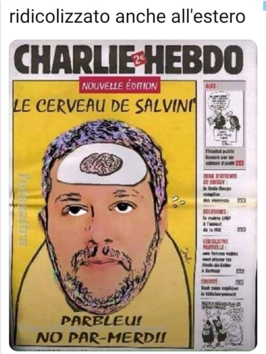 Da qui si capisce che il concetto di "Salvini è una povera merda idiota" ha ormai varcato il confine patrio