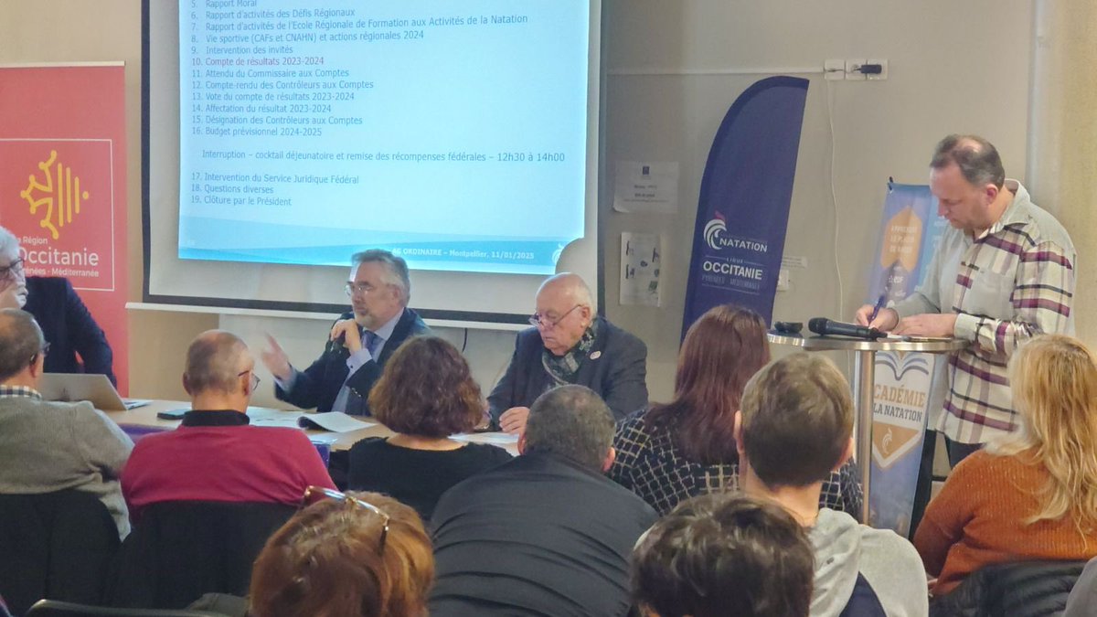 Julien_Ville_'s tweet photo. Assemblée Générale Ordinaire de la Ligue @Occitanie Pyr-Méd Nat ce 11 janvier 2025 à la Maison Régionale des Sports à #Montpellier: merci aux clubs pour leur approbation unanime de toutes les propositions formulées! Satisfaction du travail accompli!

#confiance #authenticité https://t.co/AezWDCfJ6R
