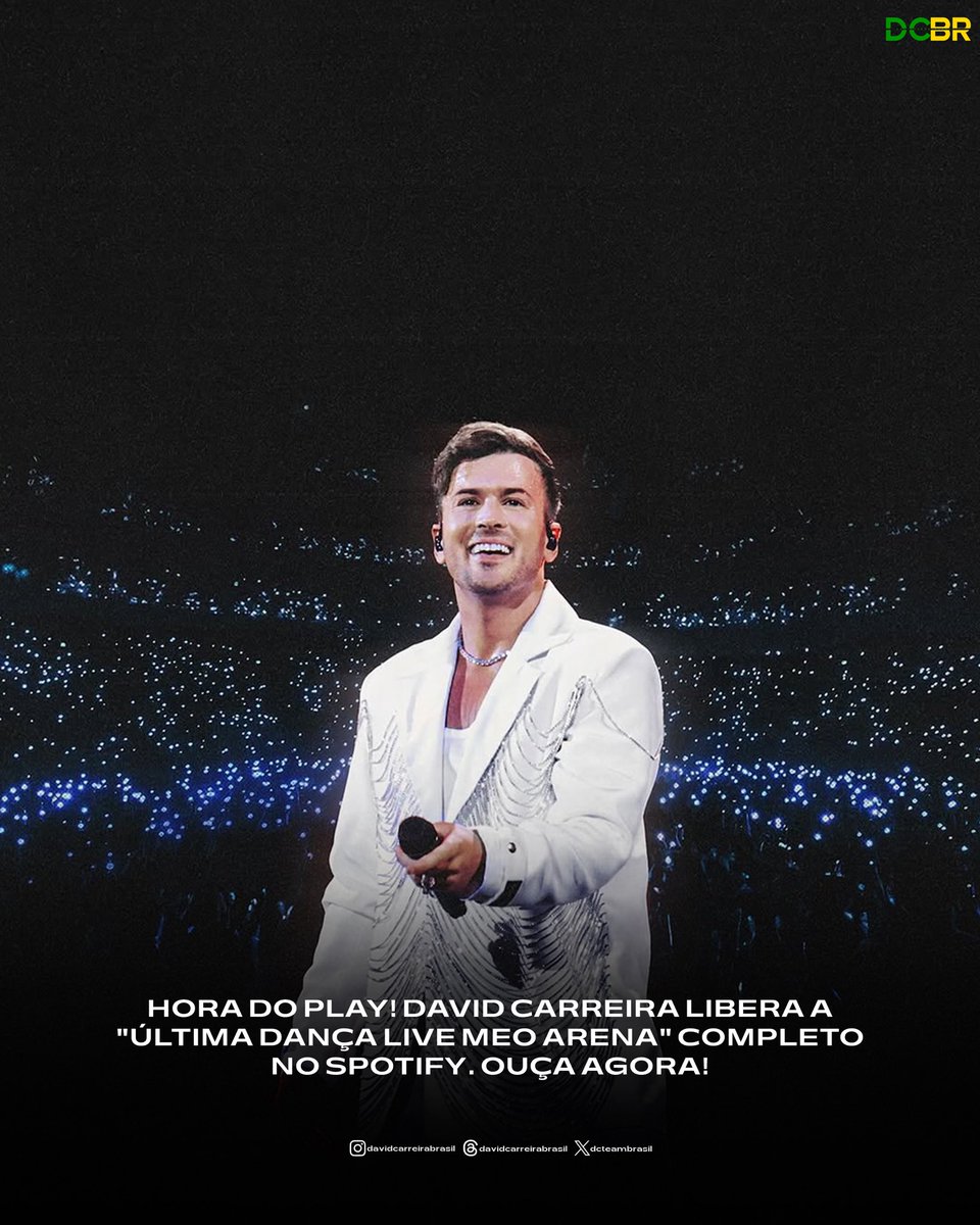 dcteambrasil's tweet photo. O som não pode parar! O álbum da tour "Última Dança Live Meo Arena" já está disponível no Spotify com participações de Juliette, Dilsinho, Soraia Ramos e muito mais!

@davidcarreira 

https://t.co/a3iwkfbUYN https://t.co/EAPrPhbeQh