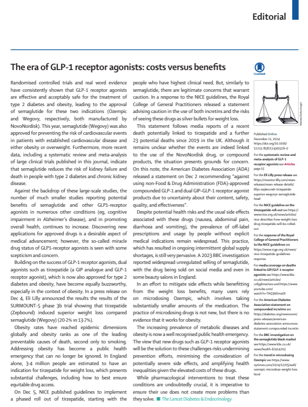 scottisaacsmd's tweet image. In an effort to mitigate side effects of GLP-1 medications, many users rely on #microdosing, but there is no evidence that it works for obesity.
thelancet.com/journals/landi…