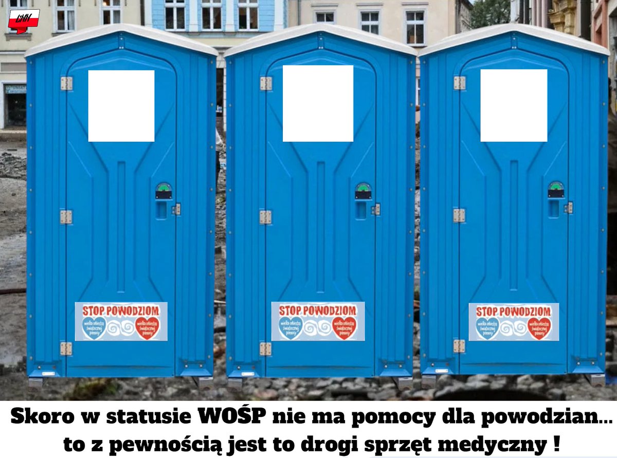 Leszek10606840's tweet photo. #WOSP
#KłamstwaFakturowe
Biorąc pod uwagę wypowiedź prezesa to nie są przenośne toalety. https://t.co/HP81Ar8lqf
