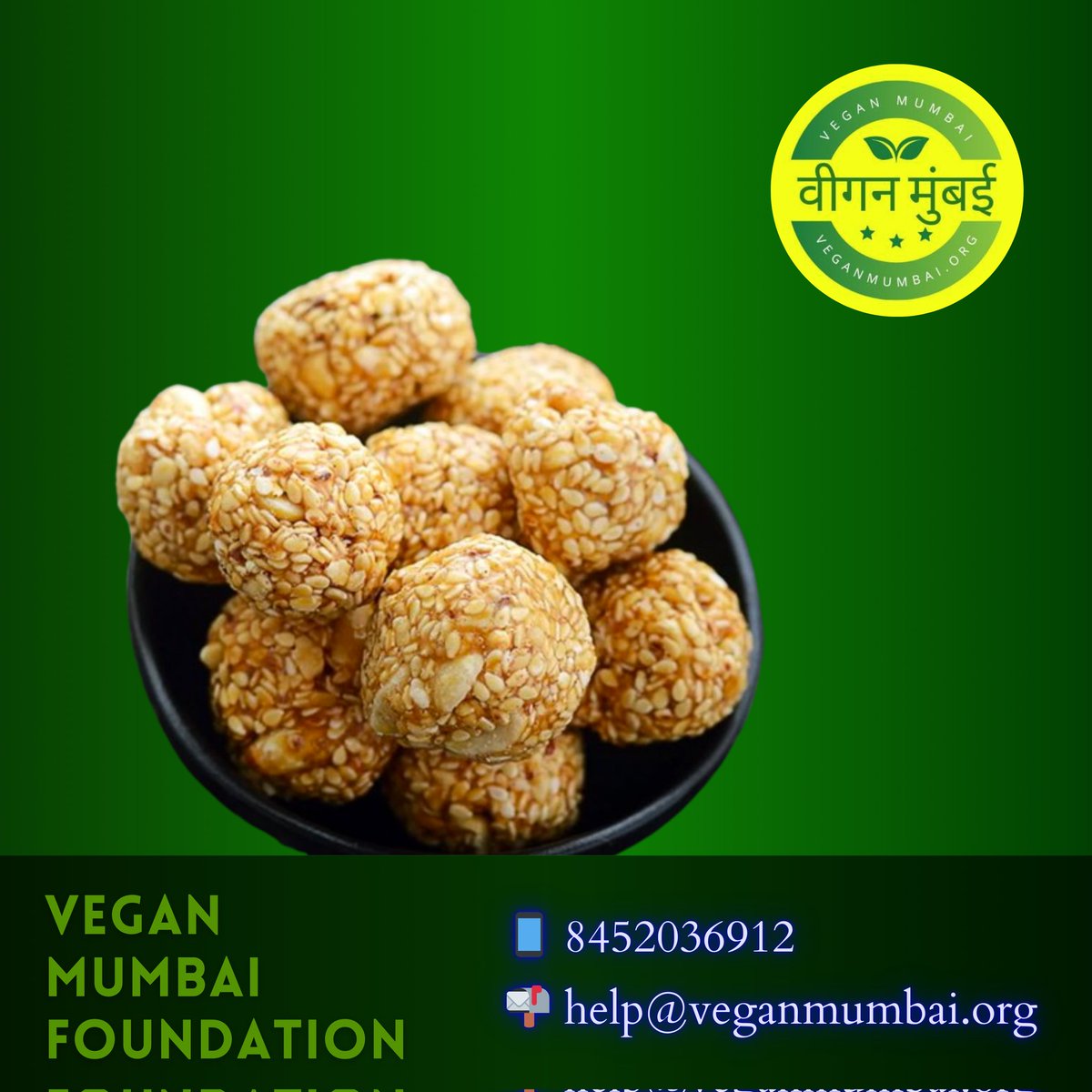 #TilLadooRecipe by #vegansudesh

Indulge in the nutty goodness of #TilLaddu – a delightful #desi #vegansweet made with roasted sesame seeds &amp; jaggery.

Join us on 27 Feb <a href="/veganpotluck/">Vegan Mumbai Potluck (2025) ☘️</a>

👁️‍🗨️ recipes.veganmumbai.org/2025/01/til-la…

#veganmumbai #veganpotluck #MakarSankranti #VeganMakarSankranti