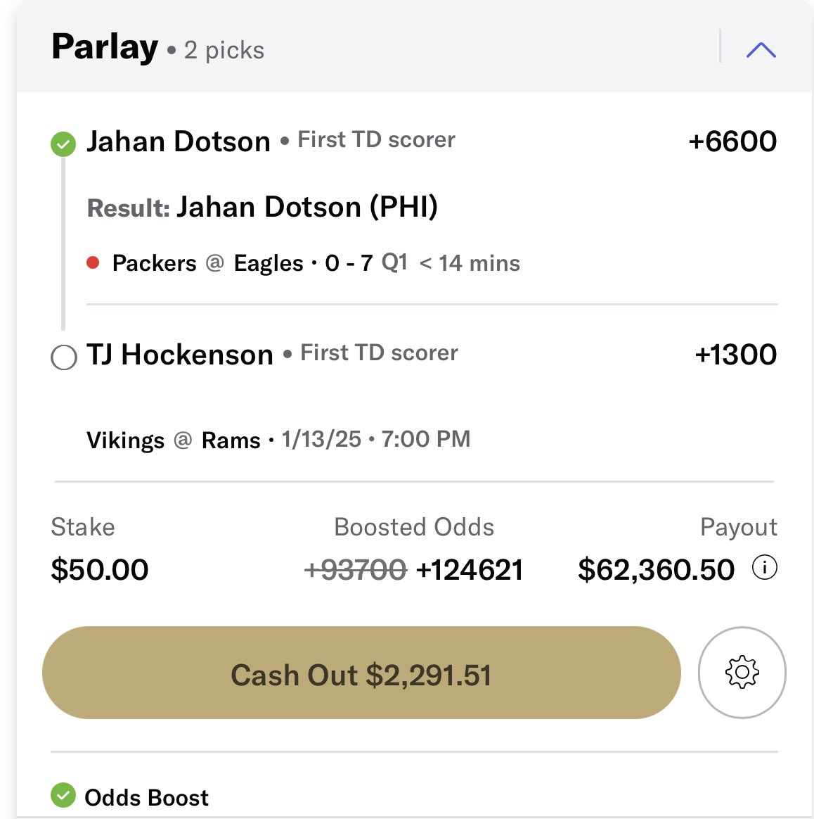 Chefs_Bets's tweet image. Dotson first TD! Will give away $500 to 3 people if Hockenson comes through tomorrow night. Like or share to enter