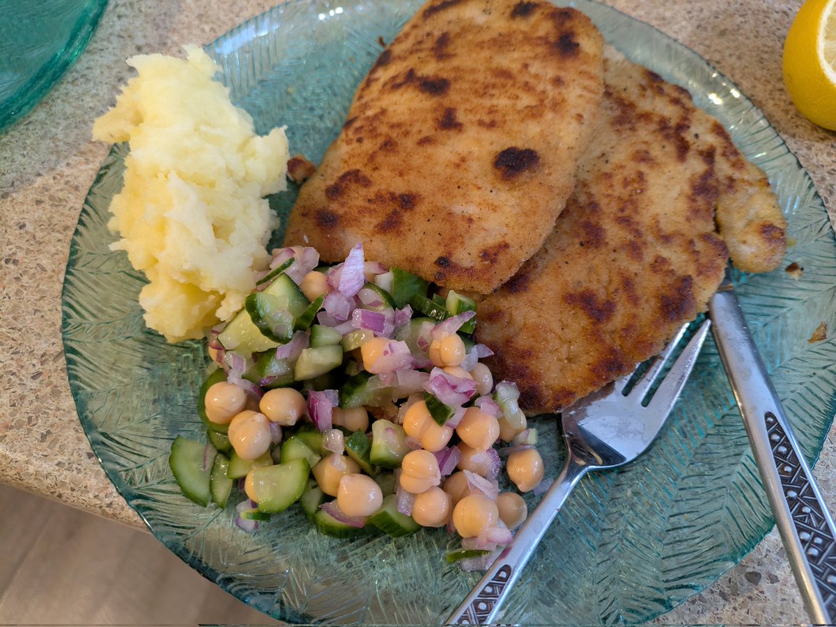 Pork schnitzel courtesy of my dad