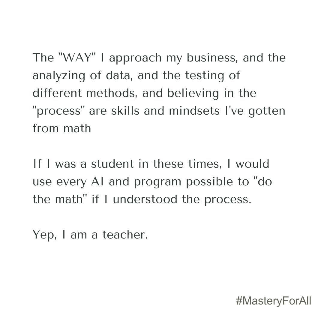 MrJamesONeal's tweet image. Math can&apos;t just be about getting the right answer—AI can do that for us. 

#MasteryForAll #MathMindset  #TeachTheProcess #SkillsForLife