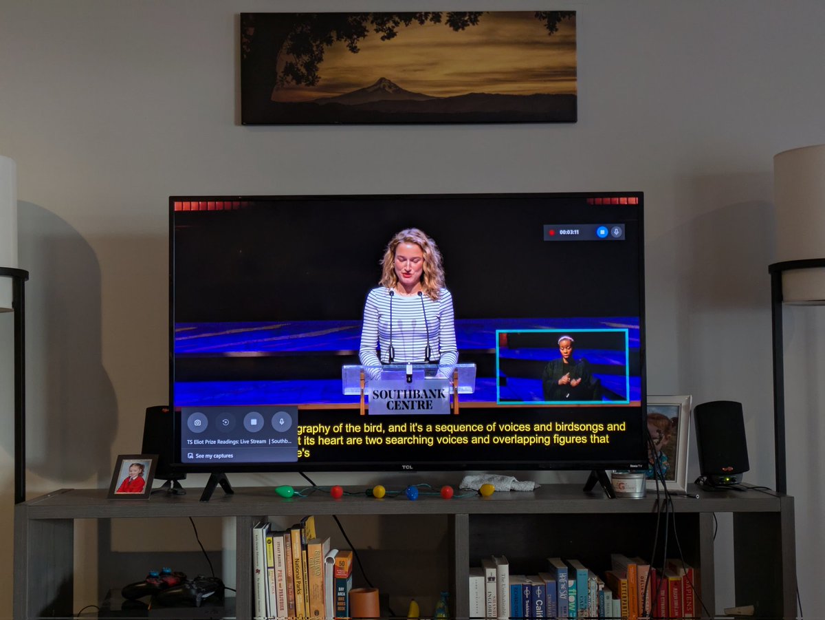 Sophie nANNo Morley (@morleynano) on Twitter photo Watching the <a href="/southbankcentre/">Southbank Centre</a> Livestream from California and cheering <a href="/HCopley/">Hannah Copley</a> from 5000 miles for the <a href="/tseliotprize/">T. S. Eliot Prize</a>. Such a beautiful and powerful reading. #southbank #poetry Watching the <a href="/southbankcentre/">Southbank Centre</a> Livestream from California and cheering <a href="/HCopley/">Hannah Copley</a> from 5000 miles for the <a href="/tseliotprize/">T. S. Eliot Prize</a>. Such a beautiful and powerful reading. #southbank #poetry