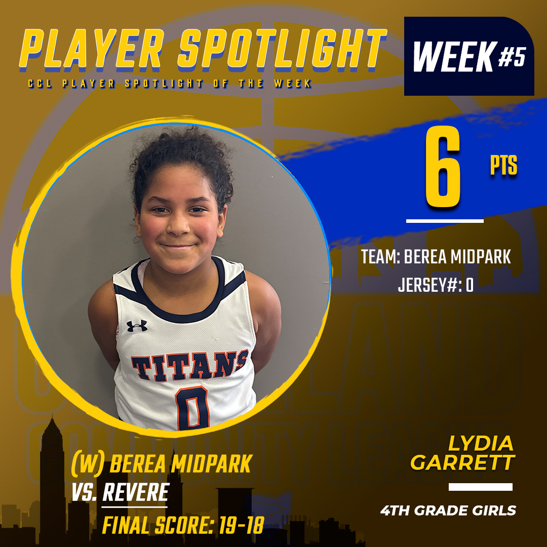 Ohio_Basketball's tweet photo. CCL Week #5 Player Spotlight, 4th-grade girls division, Lydia from Berea-Midpark! @AthleticsBMHS @BMHSTitanGHoops https://t.co/ubtLK7vjsT