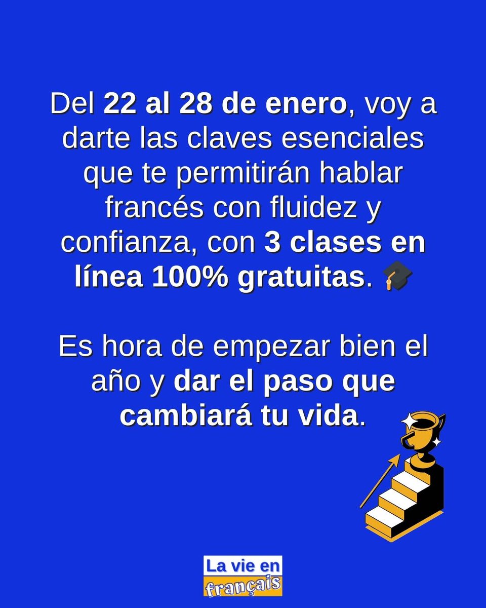 Lavieenfrancais's tweet photo. 🌟 ¿Te imaginas hablando francés con confianza?
Del 22 al 28 de enero, acompáñame en 3 clases en línea 100% gratuitas donde aprenderás las claves para hablar con fluidez y tranquilidad.
👉 + información: https://t.co/NCkLYabyKf
#LaVieEnFrancais #frances #AprenderFrances https://t.co/lOQNfYs9qn
