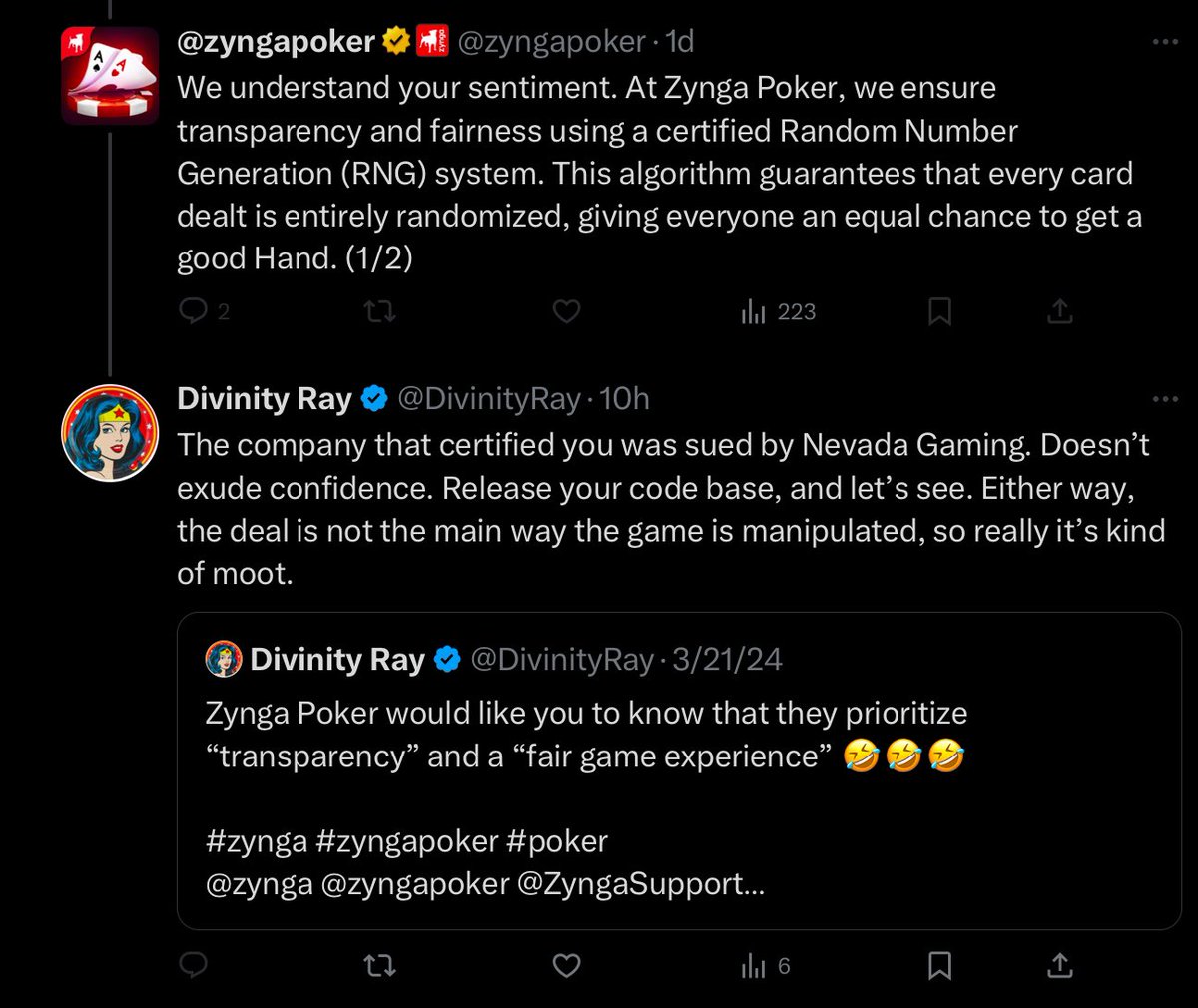 DivinityRay's tweet image. Zynga Poker has now blocked me for exposing too much truth.