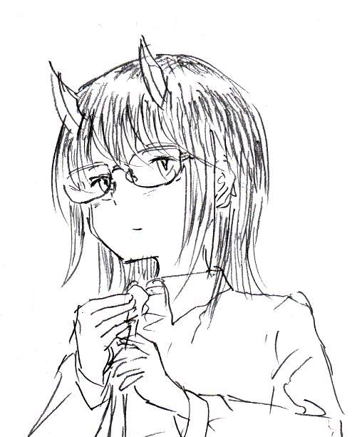 まなぁさんに触発されてルリに眼鏡をかけさせてみました。属性盛りすぎ? #ルリドラゴン 