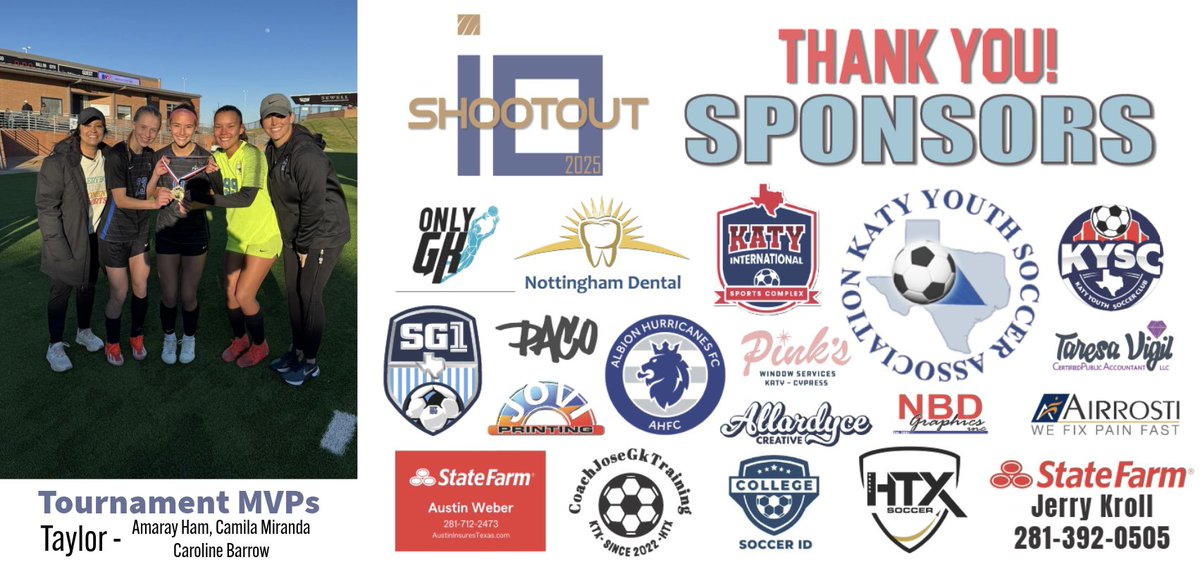 🎉 CONGRATULATIONS 📣

2025 i10 Shootout Tournament MVPs Amaray Ham, <a href="/camila_cmr9/">Camila Miranda 2027 Forward/CAM 🇲🇽</a>, and <a href="/cbarrow23/">Caroline Barrow</a> from <a href="/GirlsSoccerTHS/">Lady Mustang Soccer</a>