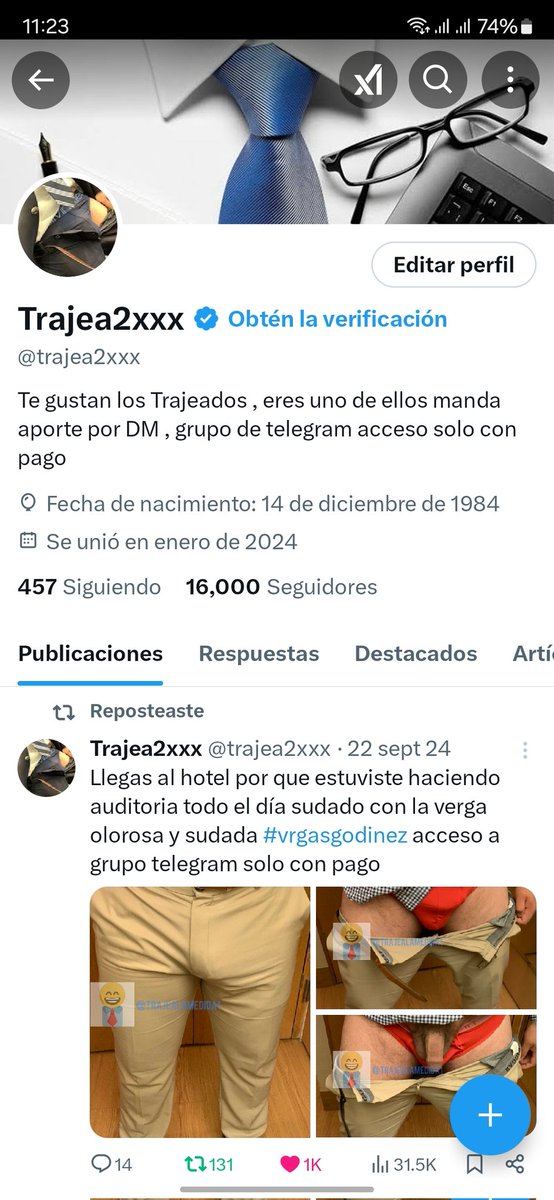 trajea2xxx's tweet photo. Ya somos 16 mil wow 😍  gracias por seguir aquí un regalito 🎁 de @JavierR71716131 videos completos solo en Telegram #vrgasgodinez pide inf https://t.co/o4ZZHcWmKV