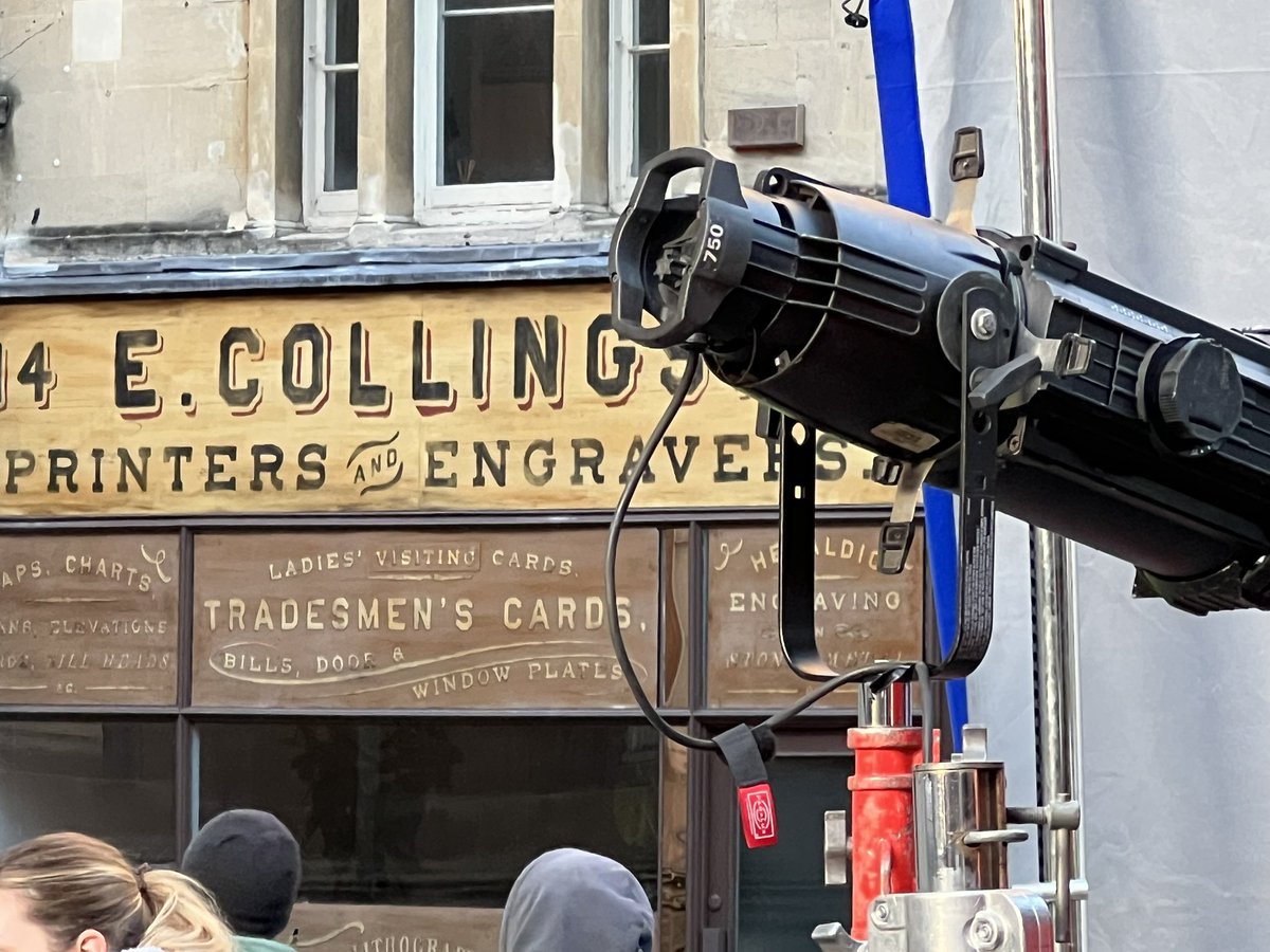 Blue Screens at the end of Broad Street, Bristol for filming of Young Sherlock Holmes.