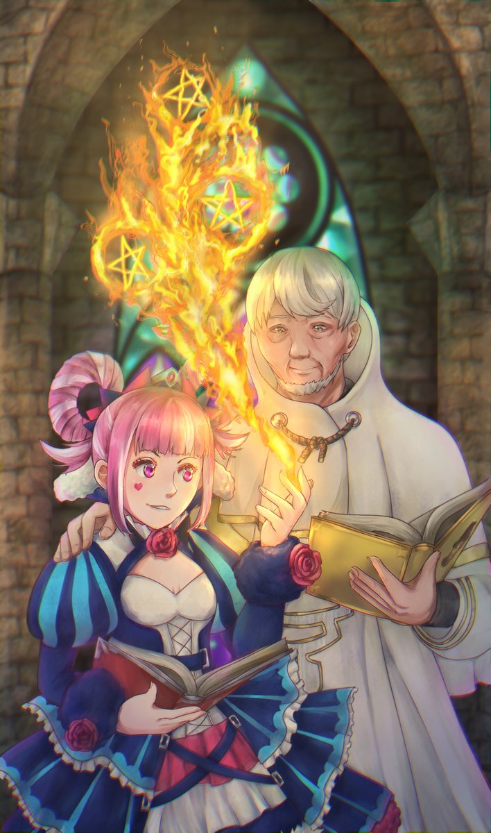 I kept forgetting to post this welp
My card art for the <a href="/EngageArcana/">Emblem of the Arcana - Engage Tarot</a> tarot deck, which I also ran!
I wasn't gonna draw a card - but the lovely writers of the zine really encouraged me, so, thank you <3

Three of Pentacles - Lindon and Hortensia
#FireEmblem #FireEmblemEngage