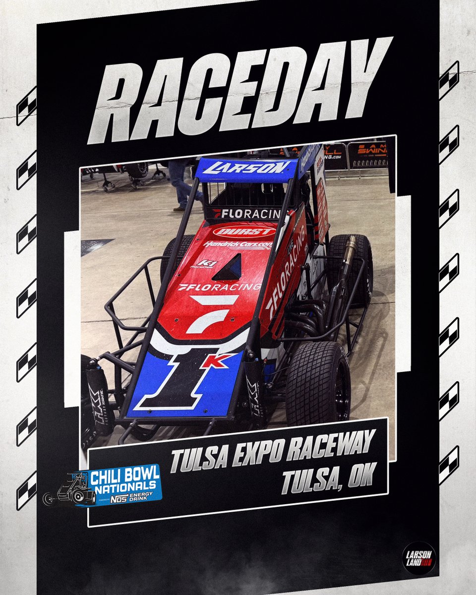 LarsonLand's tweet photo. It's Chili Bowl Prelim Raceday for Kyle Larson! Tune in LIVE tonight on FloRacing.

#kylelarson #yungmoney #chilibowl https://t.co/0qMKO5CgdX