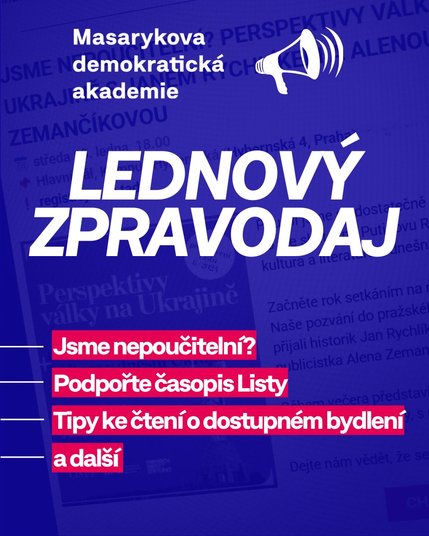 🆕🗞️ Vydali jsme nový zpravodaj! Zveme vás v něm na debatu o perspektivách války na Ukrajině. Upozorňujeme také na novou podobu časopisu Listy.

Tak se začtěte 👉 bit.ly/zpravodaj_lede…

K odběru se přihlaste tady 👉 masarykovaakademie.cz/akce/newslette…