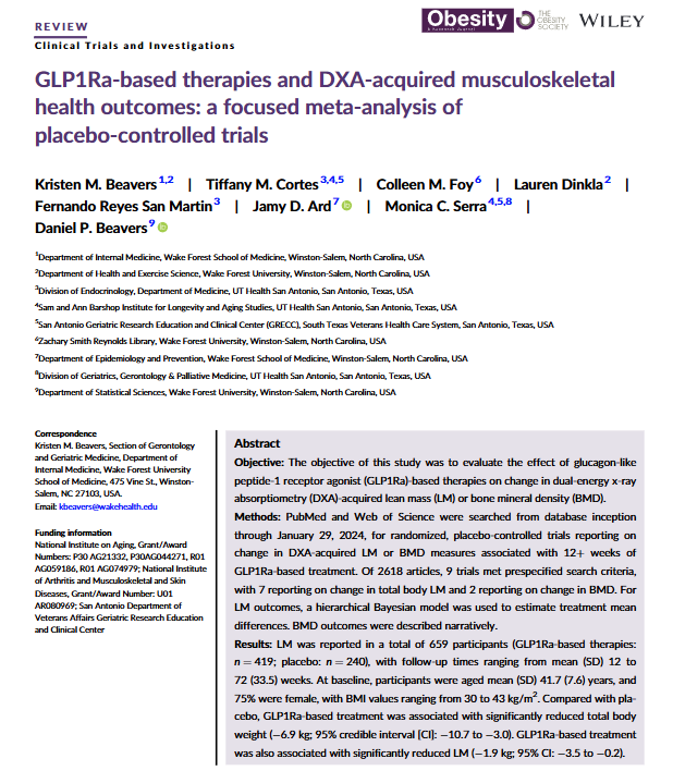 scottisaacsmd's tweet photo. Approximately 30% of body weight lost with GLP1 RA-based therapy is lean body mass.
https://t.co/PzyRocd4vV https://t.co/KexskvcUPc