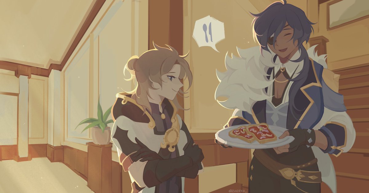 zaerxa_'s tweet photo. Fisherman’s toast for Klee! 🍞 #GenshinImpact #kaebedo https://t.co/sL8z35Ezpf