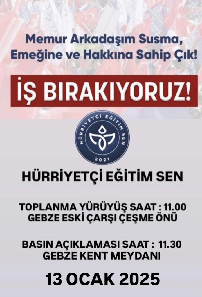 esmaakan's tweet photo. Basın açıklaması yapmıyoruz… 
İş bırakıyoruz…
#13OcakErMeydanı https://t.co/5rDomkS2vw