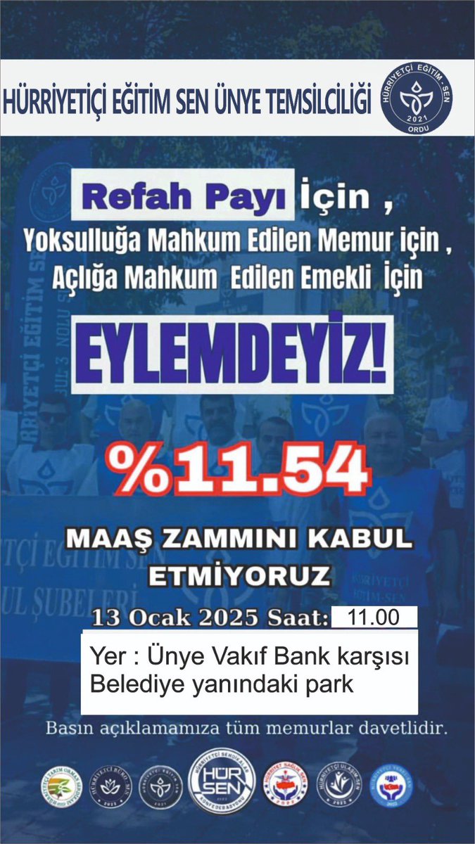 #13OcakErMeydanı
Memurun çalışanın hakkını istediği yerdir