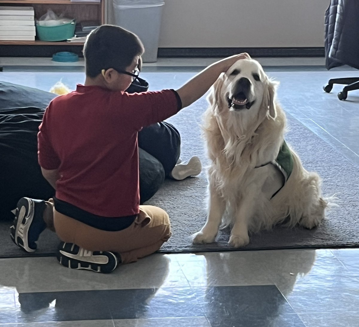 First day back in the new year for our boy, Moby. <a href="/A_RiveraNY/">Dr. Alejandro Rivera</a>  <a href="/PTAJackson/">George A Jackson PTA</a> @JerichoUFSD