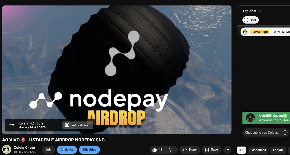 Coleta_Cripto's tweet photo. Espero vocês terça-feira! 🚀 Bora juntos pegar o TGE e a listagem da Nodepay.

 Já ativa o sininho! 🔔
🎥 https://t.co/eXq0T0XdPJ https://t.co/WOKf6x7t2w