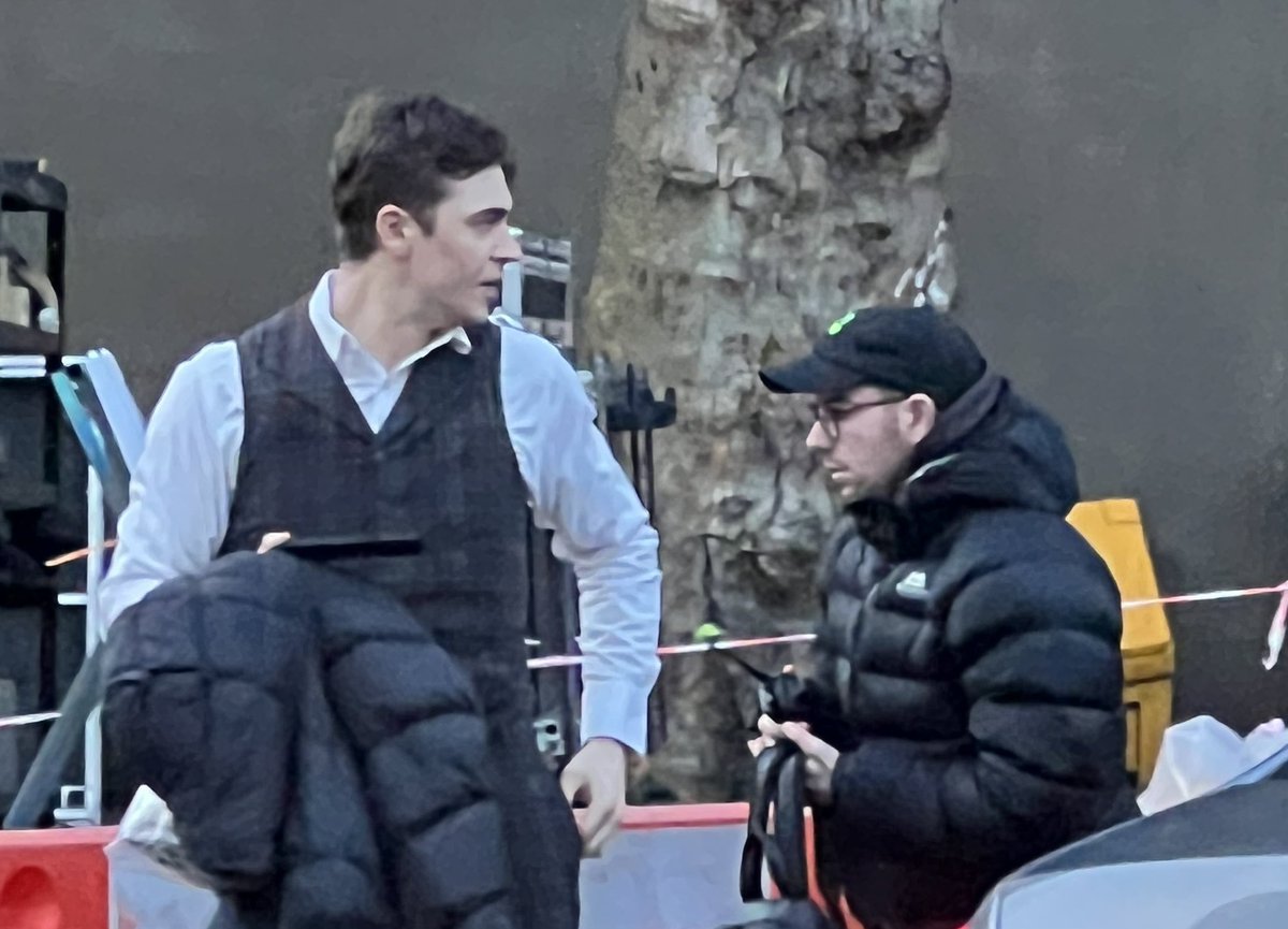 Is this Hero Fiennes Tiffin at the set of Young Sherlock Holmes in Bristol today?