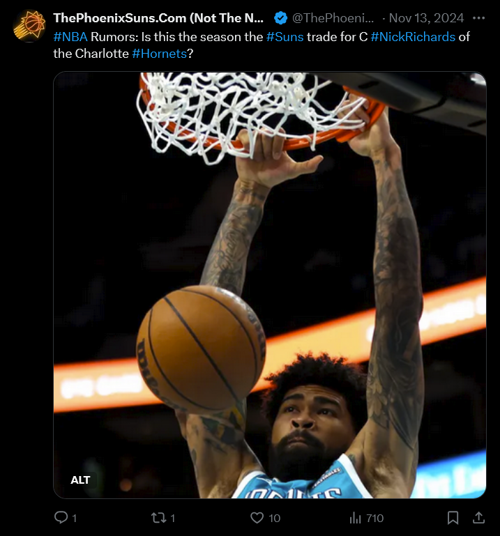 ThePhoenixSuns2's tweet photo. @esidery Let's Get This Done!
#NickRichards #JoshOkogie #Suns #Hornets #SunsUp #HiveMentality #NBA https://t.co/9lzcUPkxOF