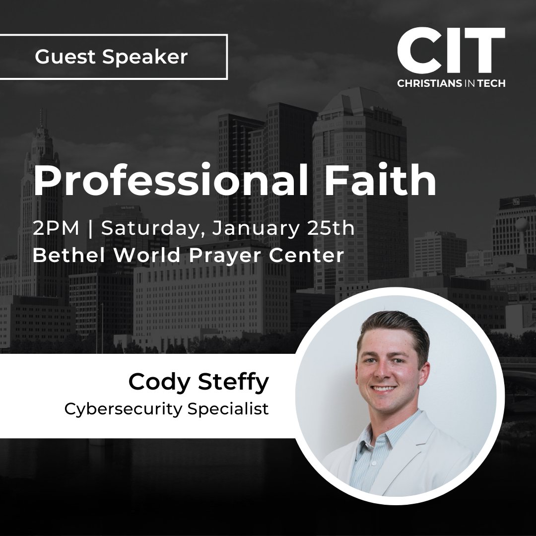 citcbus's tweet image. Join us in two weeks for CIT CBUS Meetup #2! We are so excited to welcome Cody Steffy as he leads a thought-provoking discussion on &quot;Professional Faith&quot;.

RSVP on our Meetup
meetup.com/citcbus/

#ChristiansInTech #Columbus #TechCommunity