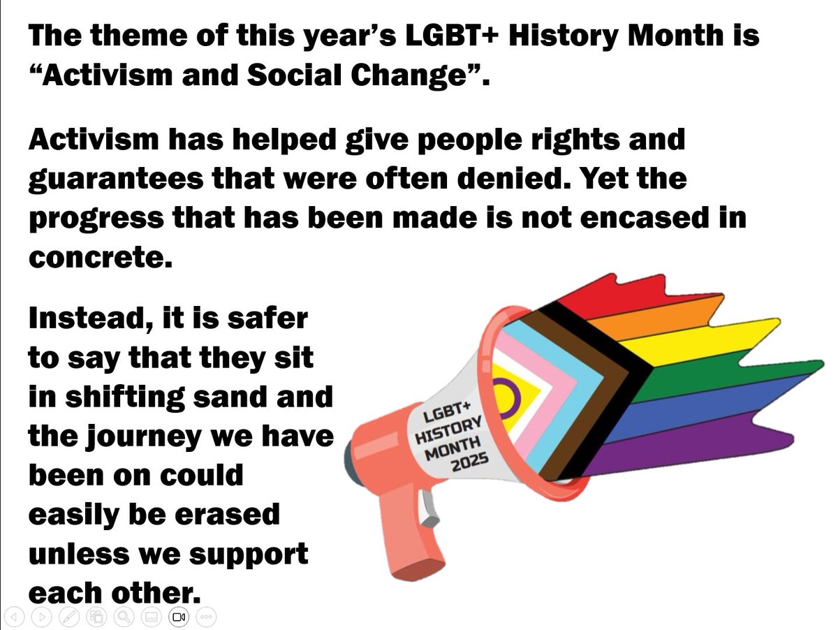 WFS_LGBTSpace's tweet photo. All ready to celebrate #LGBTplusHM with @SchoolsOUTUK  - Tutor presentations created looking at #ActivismAndSocialChange and a whole month of suggestions from our students to watch, read, listen and research - bosh! https://t.co/23iDRvm8rR