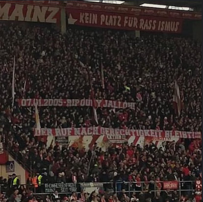 „07.01.2005 - RIP Oury Jalloh, Der Ruf nach Gerechtigkeit bleibt“

Mainzer Fankurve bleibt stabil ✊