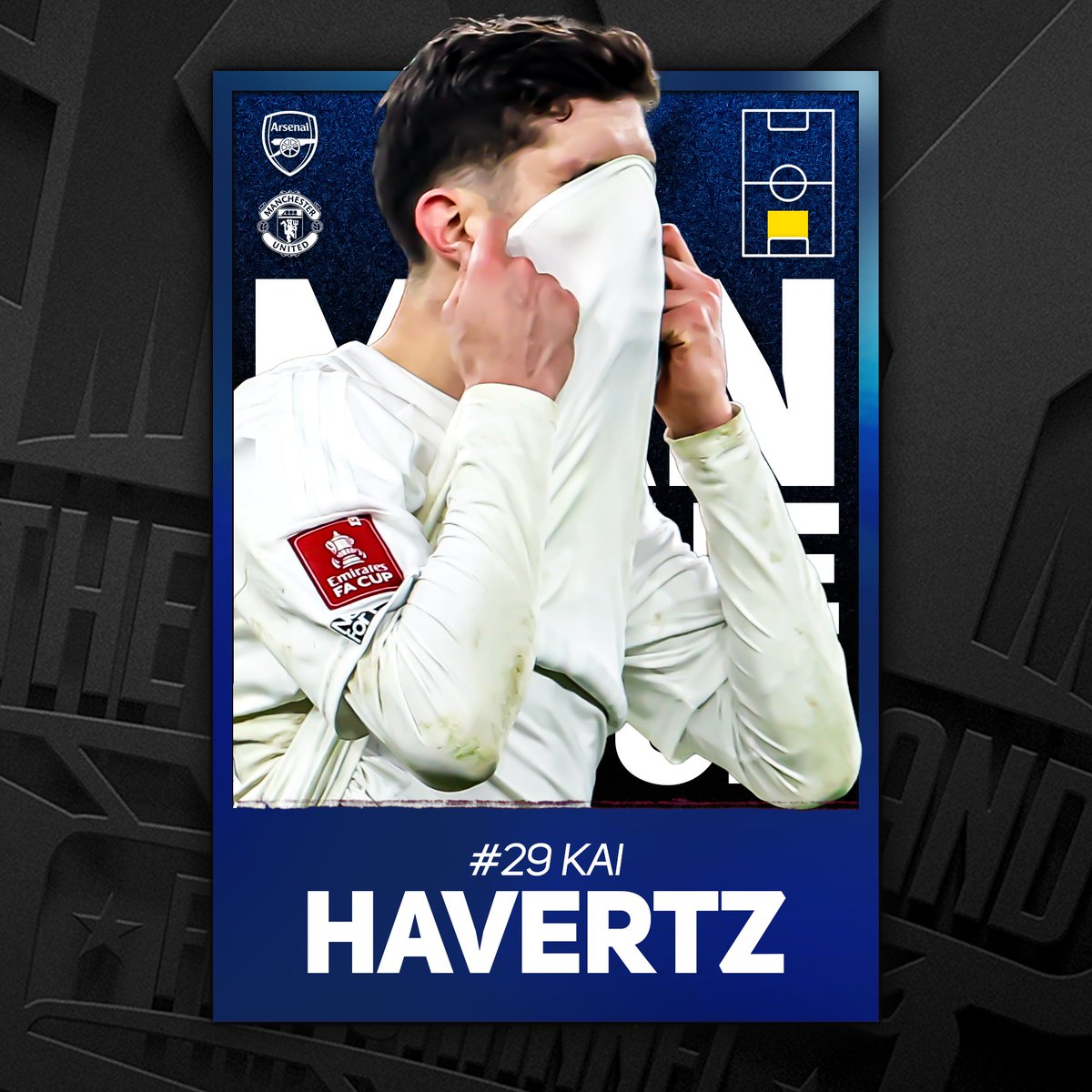UnitedStandMUFC's tweet photo. 🛡️ Singlehandedly stopped Arsenal scoring on so many occasions, a fantastic part of our defence!

Kai Havertz is today's Man of the Match! #mufc https://t.co/JyfTqR0clZ