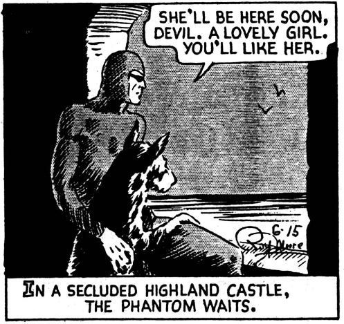 Chronicle_Tweet's tweet image. #OnThisDay in 1984, co creator of #thePhantom #RayMoore passed. According to tradition, it was Ray who suggested the creation of the #Phantom having Devil as a companion.

#ThePhantom #Phantom #HappyPhantoming #LeeFalk
