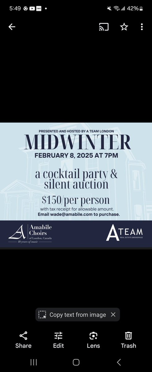 We cook and entertain for an upscale evening of fine food and song, complete with silent auction.  We are looking for donations from local businesses to include in that silent auction. If you know anyone or business interested in contributing, please respond to this post.