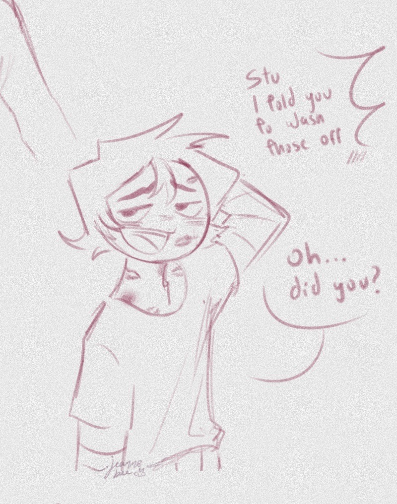 yeannebee's tweet photo. I'm too tired to draw anything new so here's some old drawings from Tumblr 😭

I hate stu I really do https://t.co/ctknV7HVDY