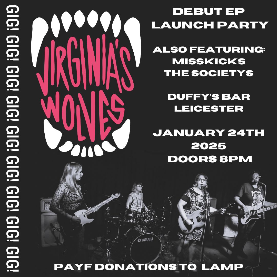 Virginias Wolves (@vwolvesband) on Twitter photo Right....single out on Jan 17th
Debut EP and launch party on Jan 24th! <a href="/duffys_bar/">Duffys Bar</a>
Hope to see you there x
#leicester #livemusic Right....single out on Jan 17th
Debut EP and launch party on Jan 24th! <a href="/duffys_bar/">Duffys Bar</a>
Hope to see you there x
#leicester #livemusic