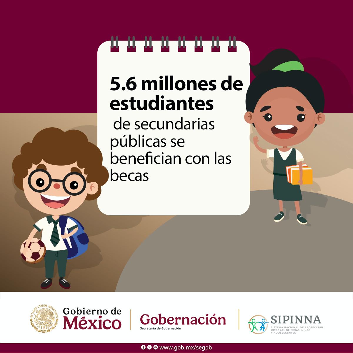 SIPINNA_MX's tweet photo. Las Becas Rita Cetina aseguran el derecho a la educación de cada una y un adolescente que estudia en secundaria pública, al tiempo que beneficia a sus familias. #SoySipinna reconoce esta política pública del #GobiernoMX #100DíasPresidenta @SEP_mx @SEGOB_mx https://t.co/sNTWJsXXOU