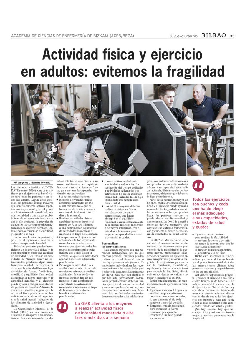 Nueva colaboración de la Academia de Ciencias de Enfermeria en el periódico de Bilbao con consejos de salud dirigido a la ciudadanía. By <a href="/mcidoncha15/">mcidoncha15</a>