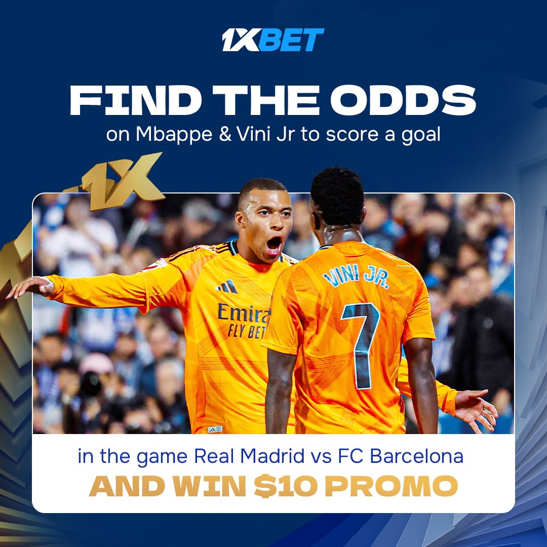 Quick challenge for you before the start of #ElClásico 🔥

Hit the link ➡️ cropped.link/line ➡️ find the odds on Mbappe &amp; Vini to score ➡️ write them with your ID in comments 

2 winners will receive promo tomorrow ❤️