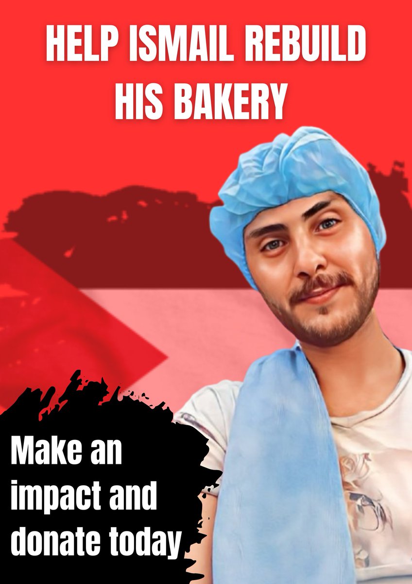 ashrafmugha21's tweet photo. Before the war, my brother Ismail’s bakery fed both stomachs and spirits in his neighborhood. War destroyed it—but not his will. Now he’s rebuilding to serve displaced families facing starvation. He’s 19% there. Let’s help him rise from the ashes. 
https://t.co/p0ZmhAgA4m https://t.co/2he13HriLq