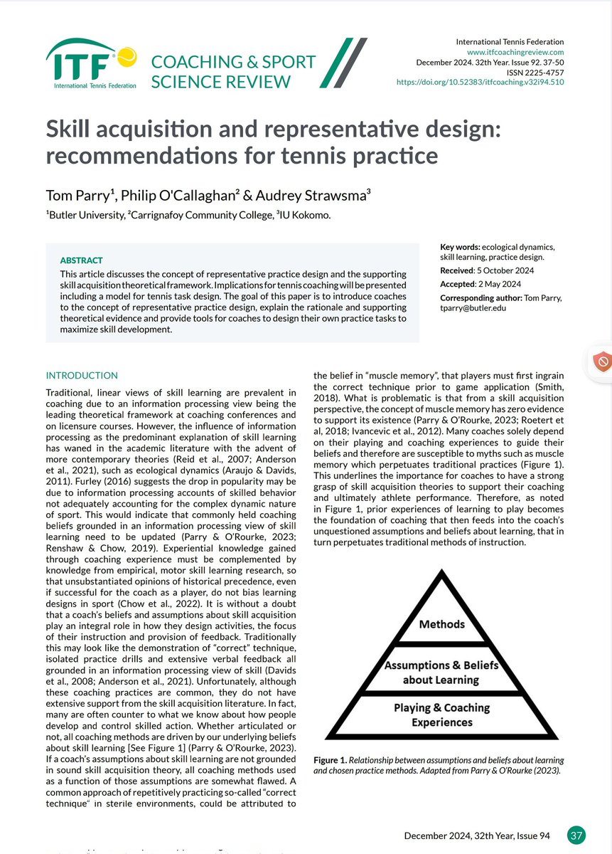 Delighted to see this paper getting published with <a href="/kestrelpsych/">Tom Parry</a> and Audrey Stawsma. My first ever contribution to a published paper 

Hopefully some nice practical takeaways for coaches on applying RLD in practice. 

👇Link if you'd like to check it out 
itfcoachingreview.com/index.php/jour…