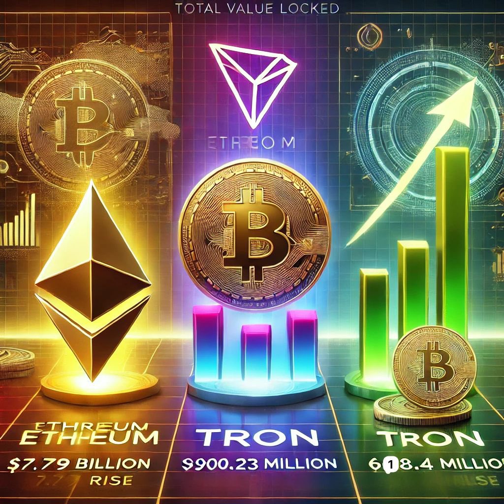 $Ethereum, $Tron, and $Solana Record Significant TVL Growth This Week

$Ethereum saw a remarkable $7.79 billion rise in its Total Value Locked (TVL), while $Tron added $900.23 million, and $Solana reported a $618.4 million increase.

These substantial gains highlight growing