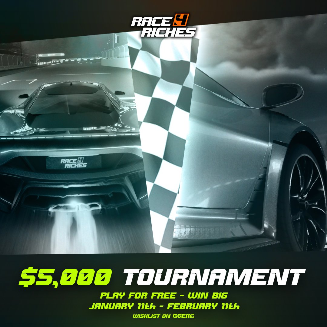 GGEM (@ggem_launcher) on Twitter photo ๐ $5,000 RACING TOURNAMENT IS HERE! ๐
Think youโve got the speed, skill, and nerves to take the crown? ๐๐จ
<a href="/RACE4RICHES/">Race 4 Riches</a> is burning rubber on GGEM Launcher โ and the tracks are ready for YOU.
๐ Your mission:
Smash the track record and claim $1,000 in cash!
โฑ๏ธ Itโs all about ๐ $5,000 RACING TOURNAMENT IS HERE! ๐
Think youโve got the speed, skill, and nerves to take the crown? ๐๐จ
<a href="/RACE4RICHES/">Race 4 Riches</a> is burning rubber on GGEM Launcher โ and the tracks are ready for YOU.
๐ Your mission:
Smash the track record and claim $1,000 in cash!
โฑ๏ธ Itโs all about