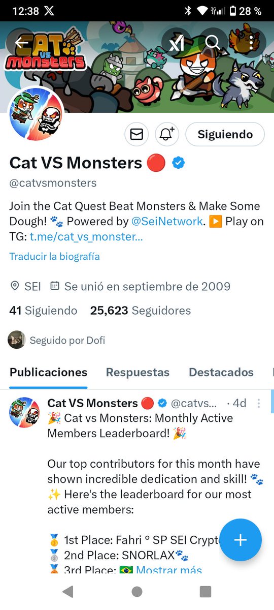 Arm1Andres's tweet photo. I just joined the battle in Cat vs Monster on Telegram!
PLAY NOW and support your side ! 
@catvsmonsters @SeiNetwork @JamboTechnology https://t.co/cGTkuA9UGw